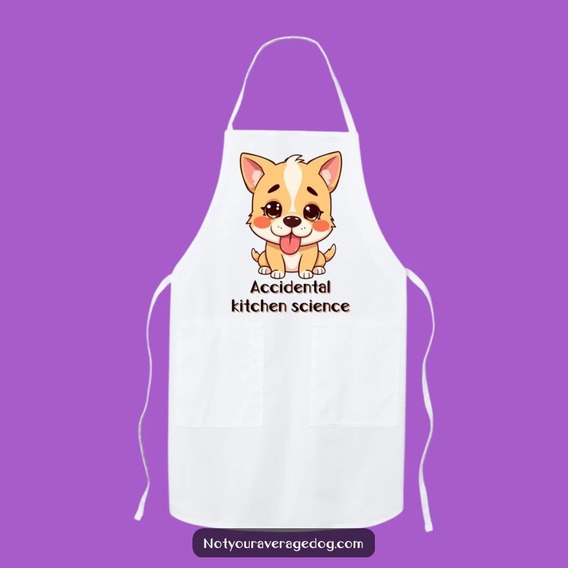 Funny Confused Dog Apron: Kitchen Humor & Silly Tongue Out, Gift
