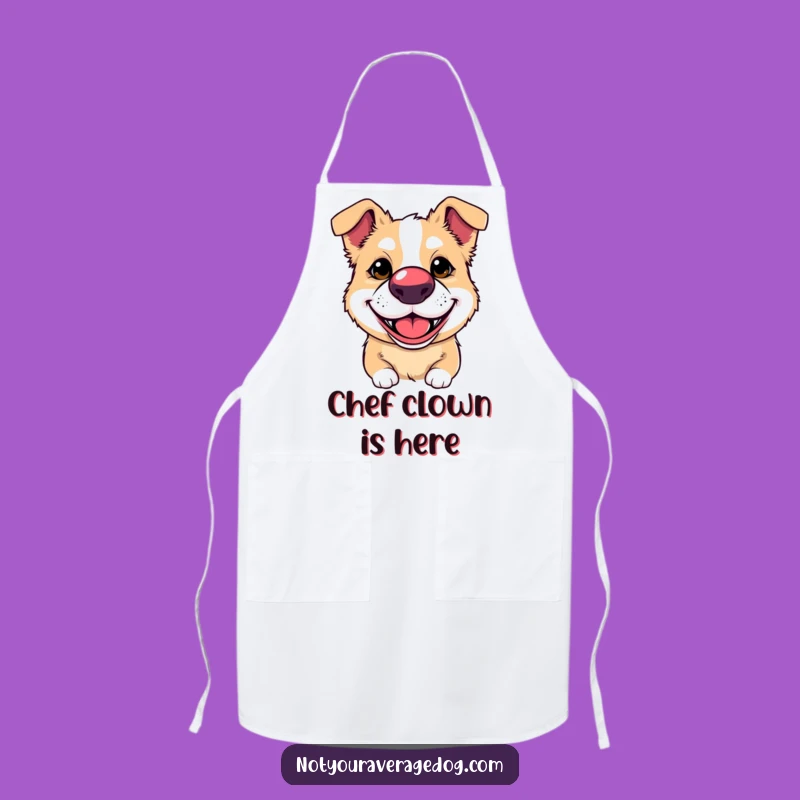 Funny Clown Dog Apron: Cook with a Grin and This Humorous Kitchen Essential