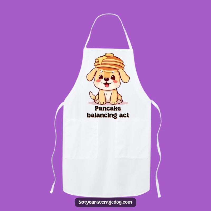 Funny Balancing Dog Pancakes Apron - Cook with Breakfast Comedy!