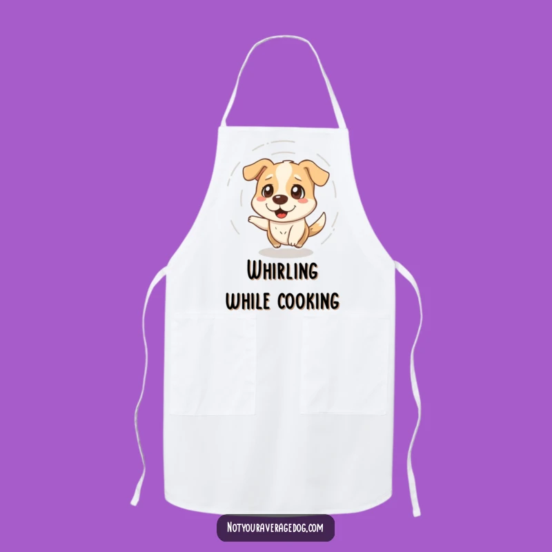 Funny Dazed Dog Spinning Apron - Keep Calm and Spin On in the Kitchen