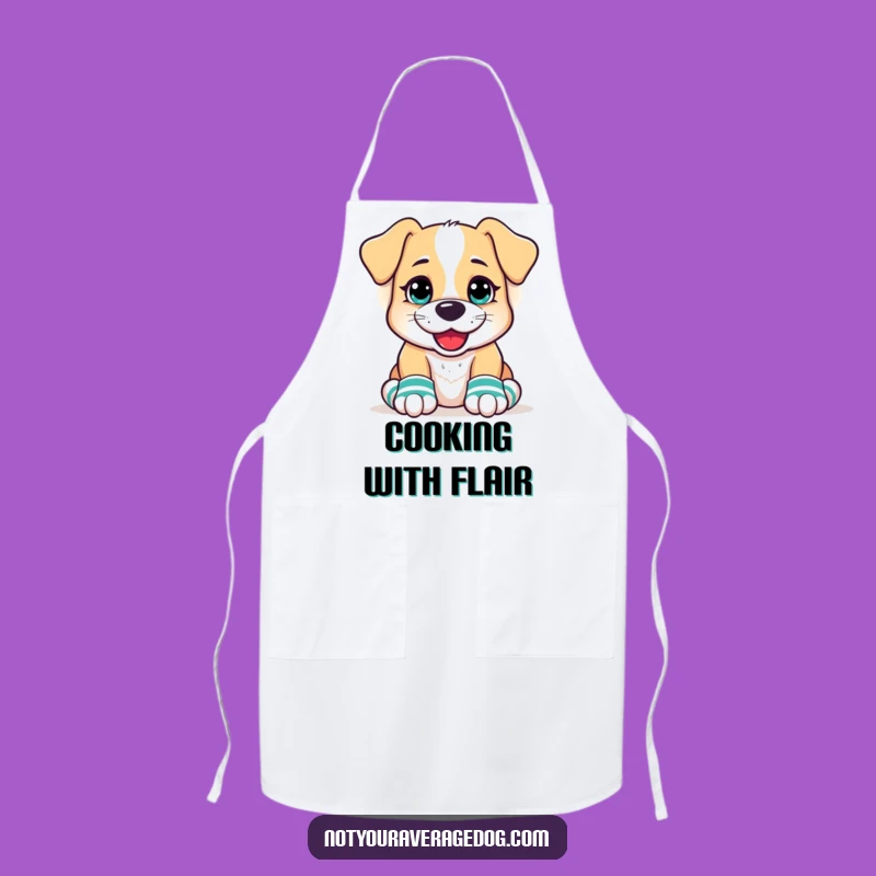 Funny Dog Mismatched Socks Apron - Goofy Grin Chef Gift