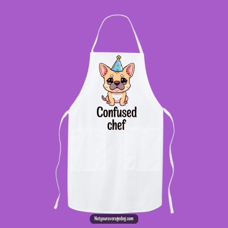 Funny Dog Party Hat Apron: Cook with Bewildered Charm