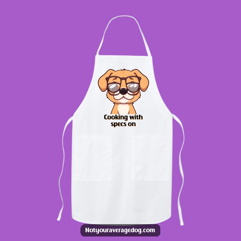 Funny Dog With Glasses Apron - Hilarious Chef Canine Kitchen Gift