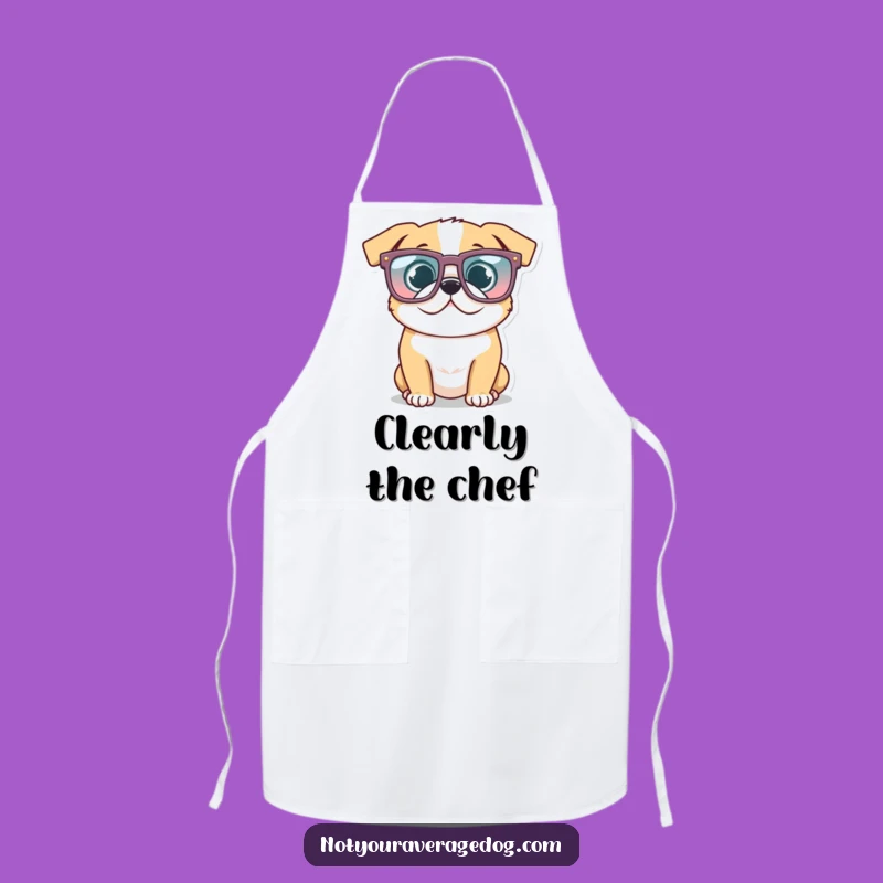 Funny Glasses Dog Apron - Culinary Quirky Pet Chef Gift
