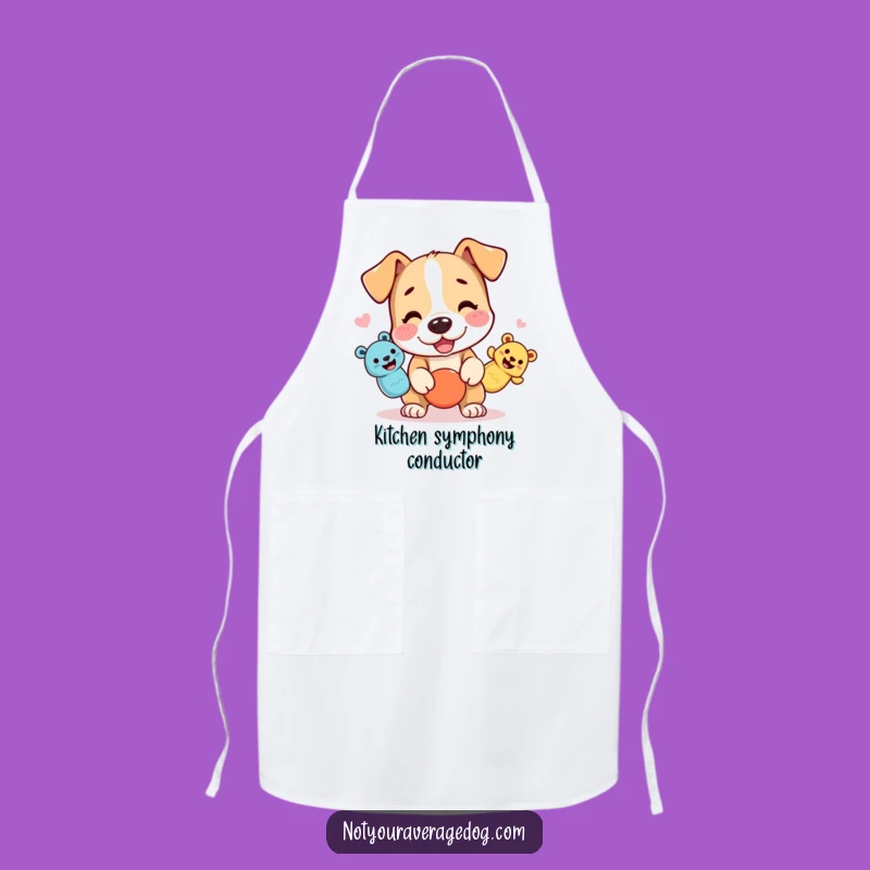 Funny Juggling Dog Apron - Squeaky Toy Chef Wear, Hilarious Cooking Gift