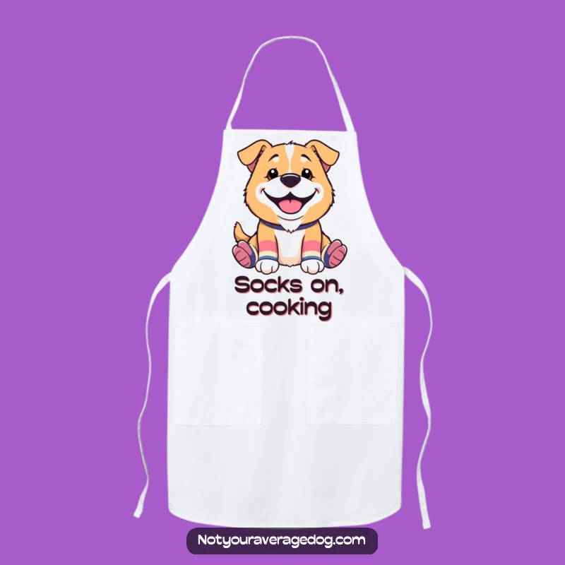 Funny Mismatched Socks Dog Apron: Cook with Character