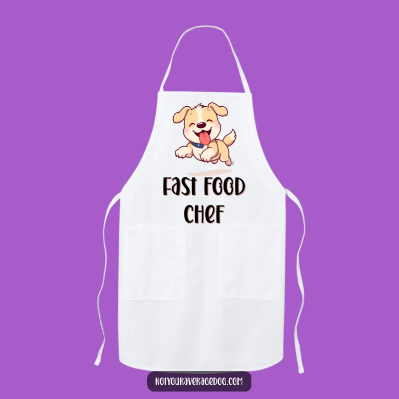 Funny Tongue Out Dog Apron - Culinary Running Pet Chef Gift