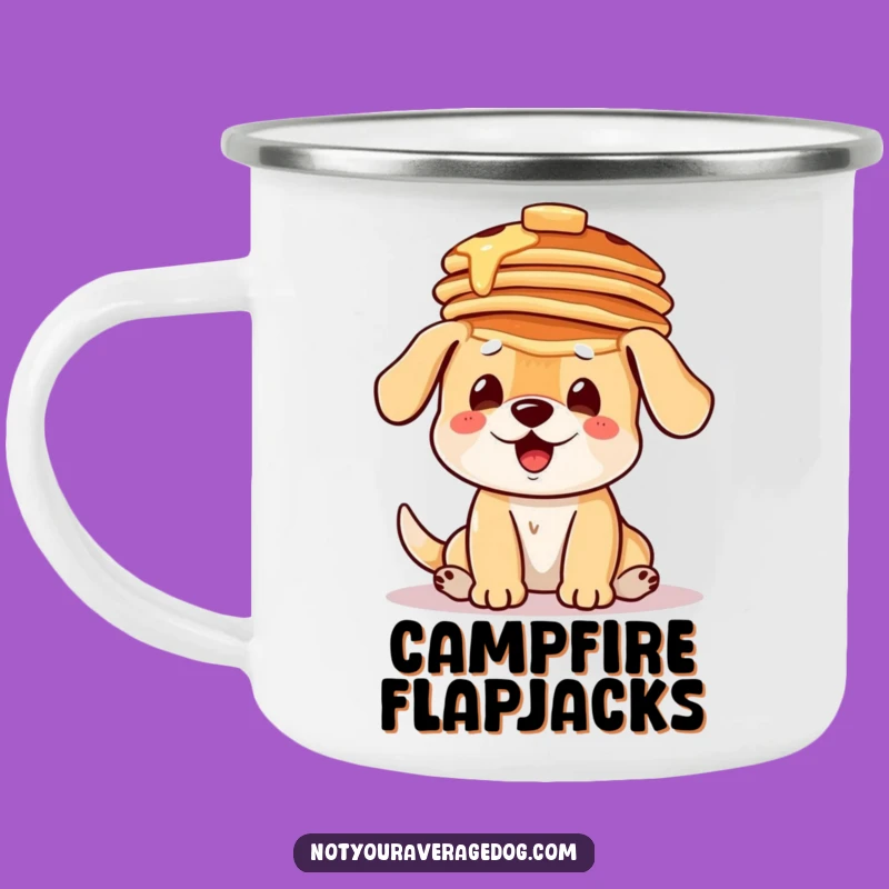 Durable Funny Balancing Dog Pancakes Camping Mug - Breakfast Adventure