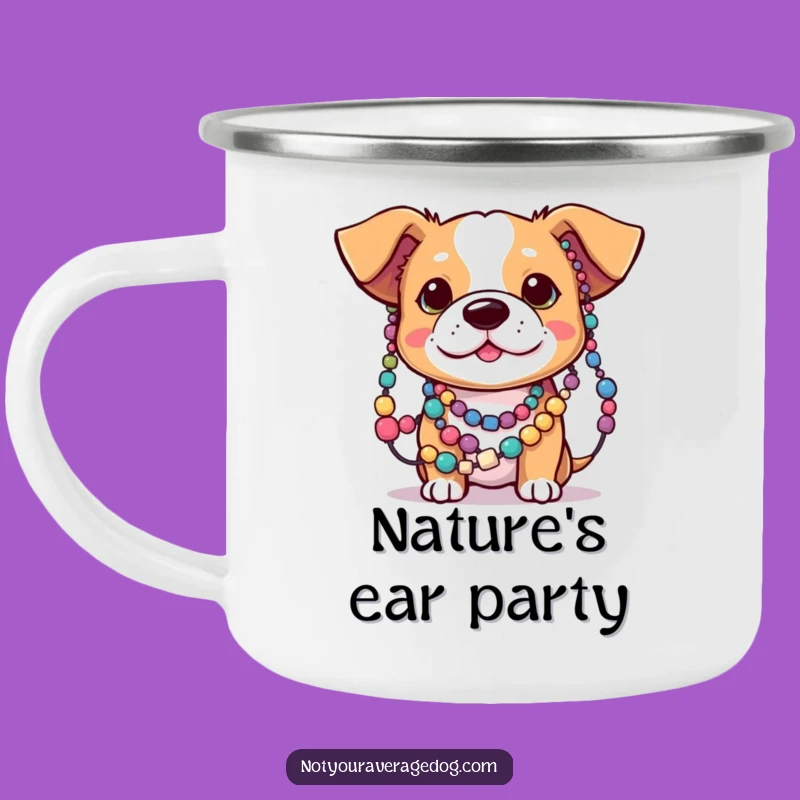Funny Dog Ears Tangled Beads Enamel Camping Mug - Colorful Campfire Fun