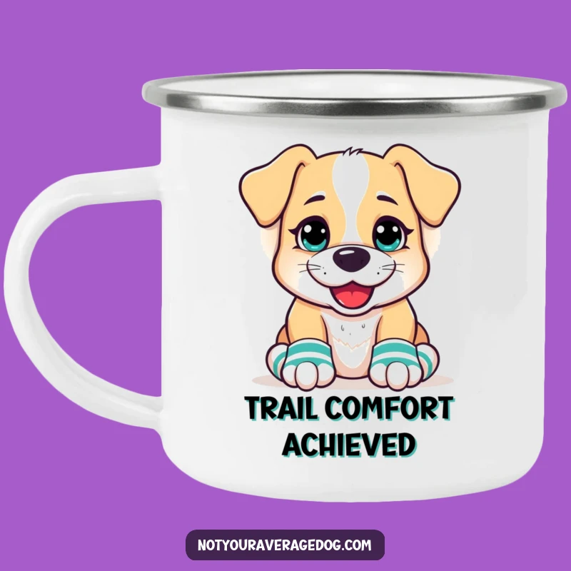 Funny Dog Mismatched Socks Camping Mug - Goofy Grin Outdoor Gift