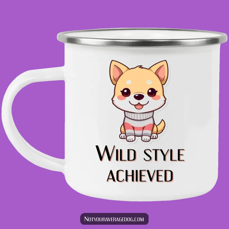 Funny Dog Sock Camping Mug - Durable Goofy Grin Drinkware, Outdoor Gift