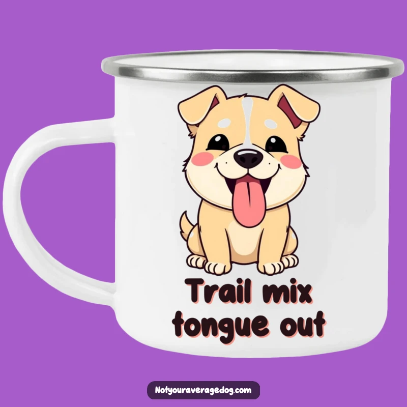 Funny Dog Tongue Out Camping Mug: Sip with a Comedic Canine Face
