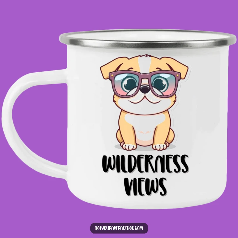 Funny Glasses Dog Camping Mug - Adventure Quirky Pet Fun