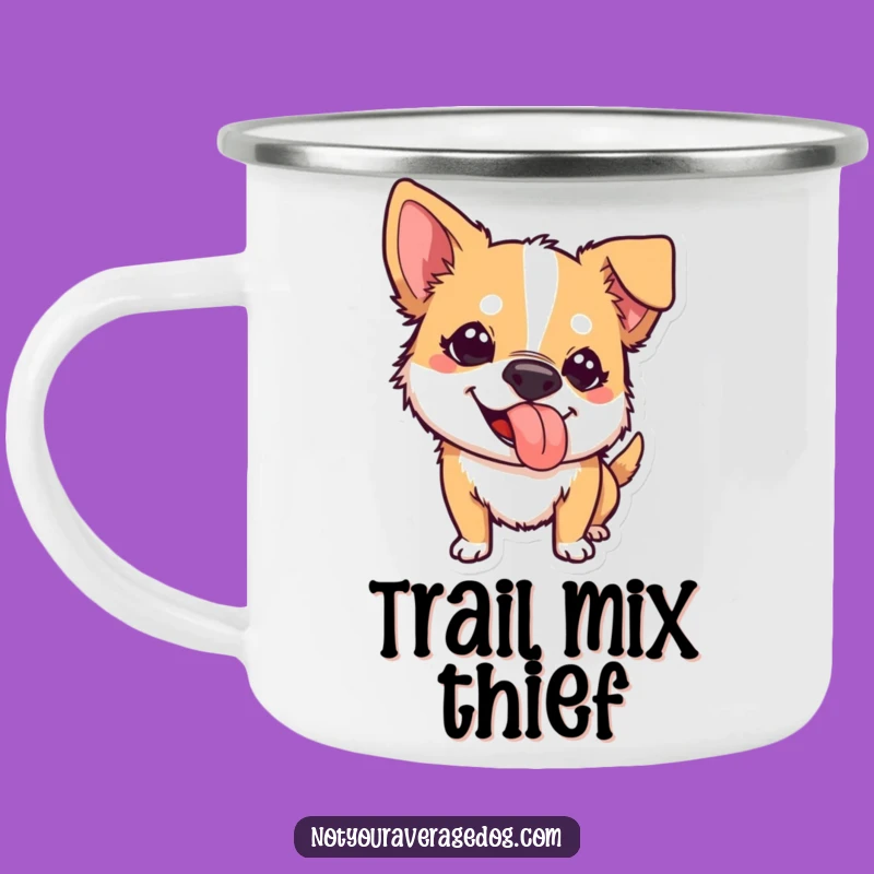 Funny Mischievous Dog Tongue Camping Mug: Adventure with a Smile