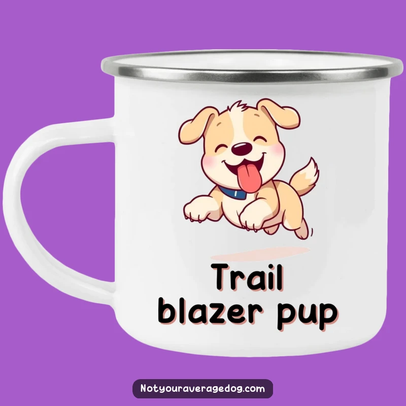 Funny Tongue Out Dog Camping Mug - Adventure Running Dog Fun