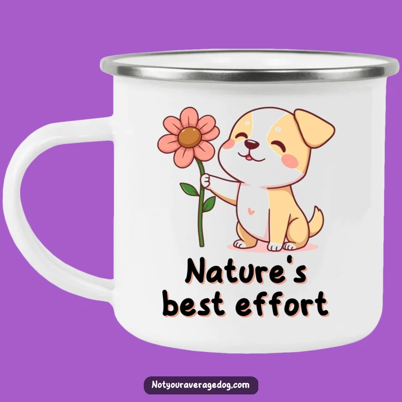 Funny Dog Flower Gift Camping Mug - Rugged & Hilarious Canine Offering