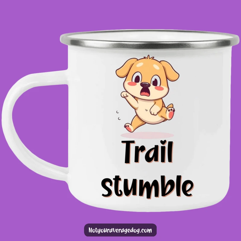 Funny Camp Mug: Tripping Dog's Surprise, Great Funny Gift