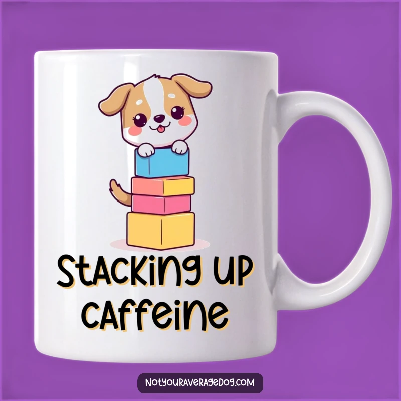 Funny Balancing Dog Mug - Hilarious Block Stacking Pet Gift Idea