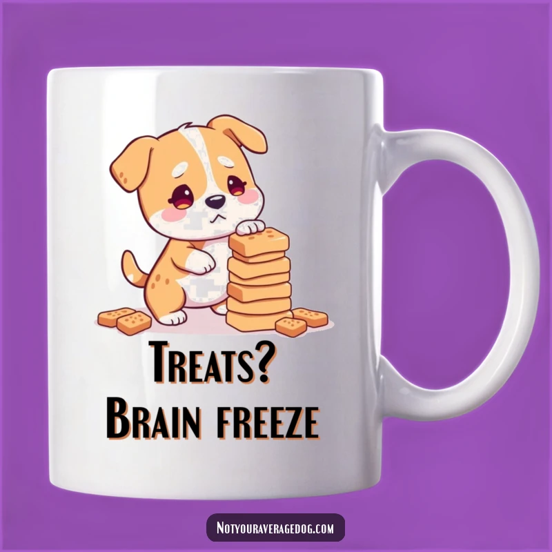 Funny Confused Dog Treat Stack Mug: Hilarious Gift for Dog Owners