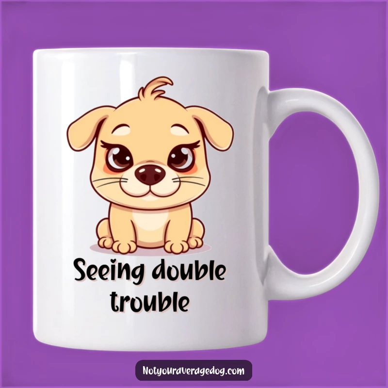 Funny Crossed Eyes Dog Mug: Goofy Face, Hilarious Expression, Gift