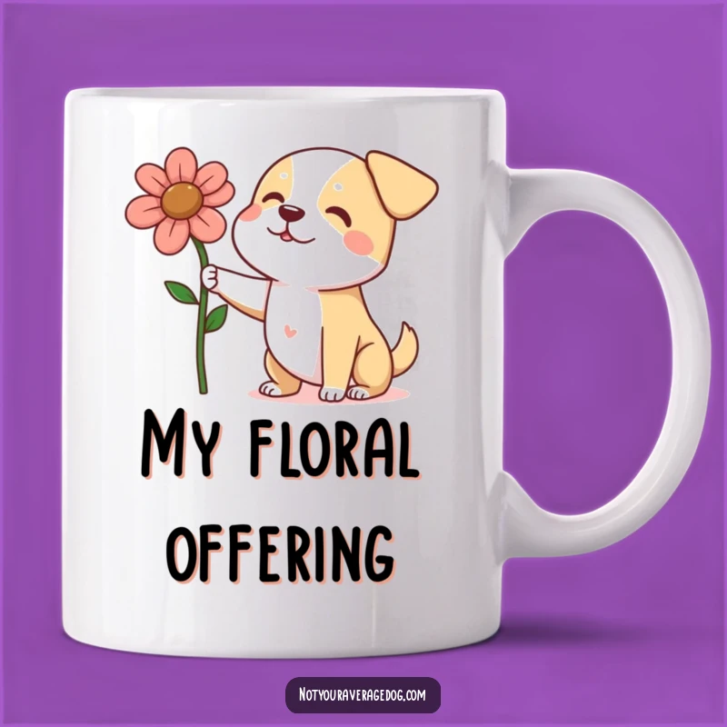 Funny Dog Flower Gift Mug - Hilarious Thoughtful Canine Present Idea