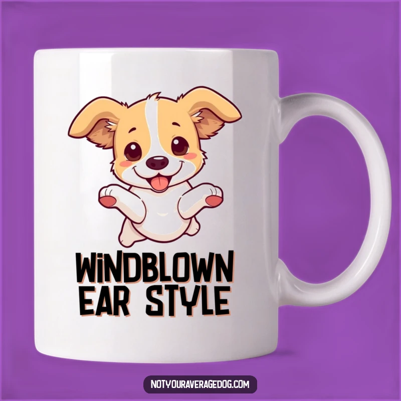 Funny Dog Leaping Mug: Hilarious Floppy Ears Canine Gift