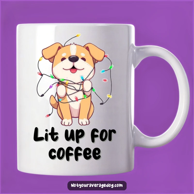 Funny Dog Lights Mug: Hilarious Canine Chaos for Pet Lover Gift