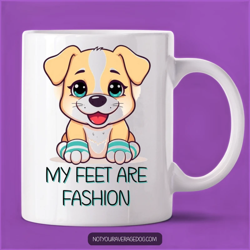 Funny Dog Mismatched Socks Mug - Goofy Grin Dog Gift for Pet Lovers