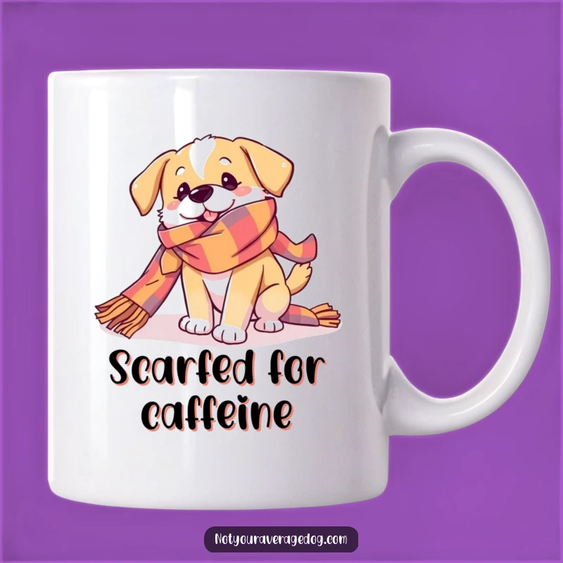 Funny Dog Scarf Tangle Mug - Playful Pup Gift for Animal Lovers