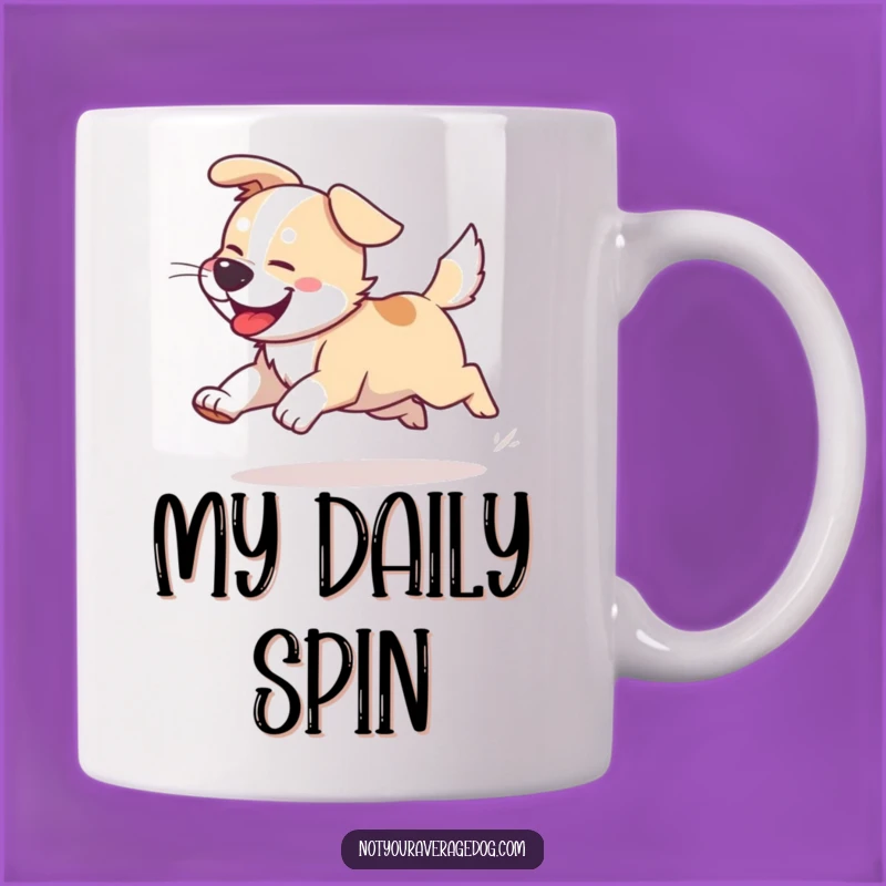 Funny Dog Tail Chasing Mug: Joyful Erratic Canine Gift