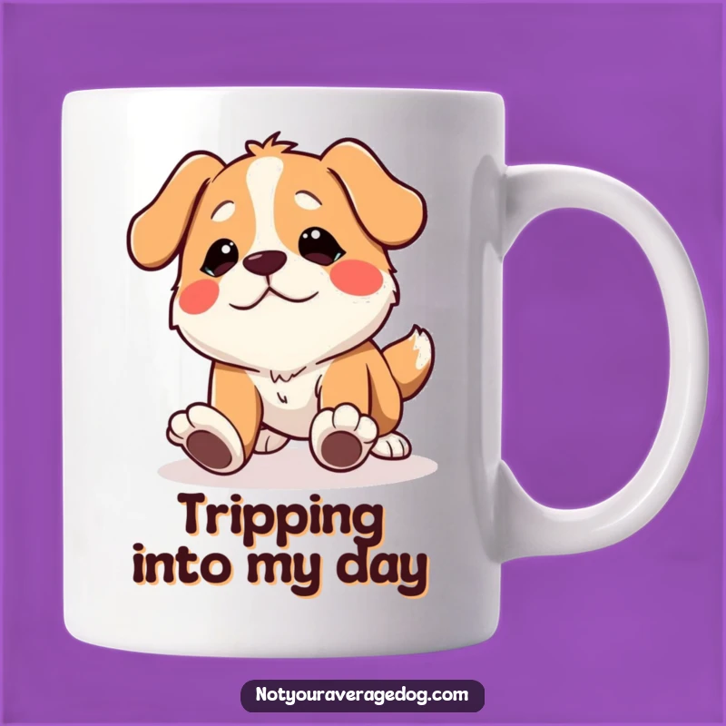Funny Tripping Dog Mug - Comical Expression Design, Perfect Goofy Gift