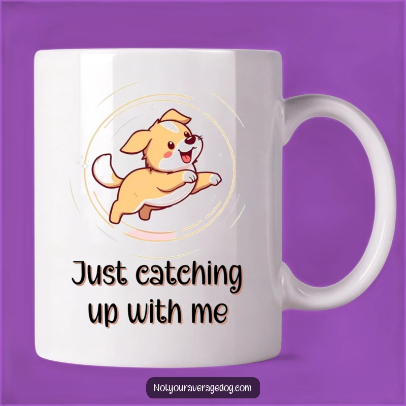 Funny Dog Chasing Tail Mug: Hilarious Dizzy Canine Gift for Pet Lovers