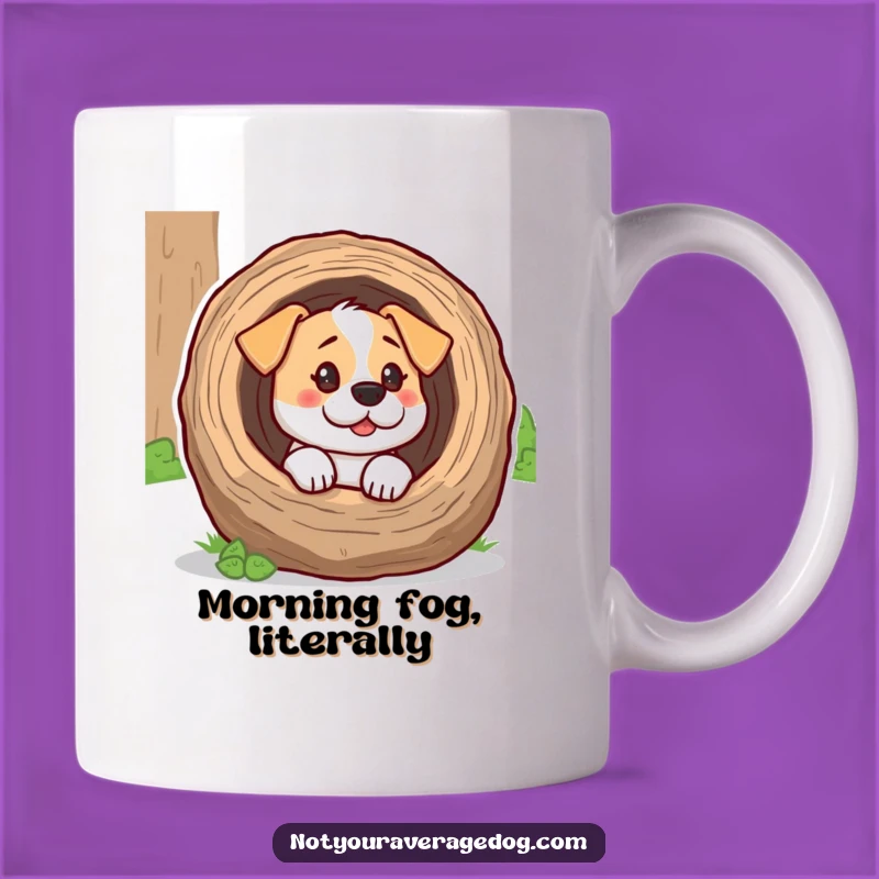 Funny Dog Log Head Mug - Hilarious Confused Canine Kitchen Gift