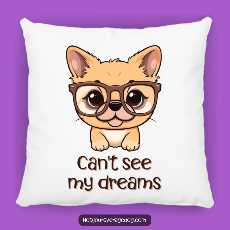 Funny Dog Oversized Glasses Pillow: Cuddle Up With A Stylishly Silly Pup Funny Gift