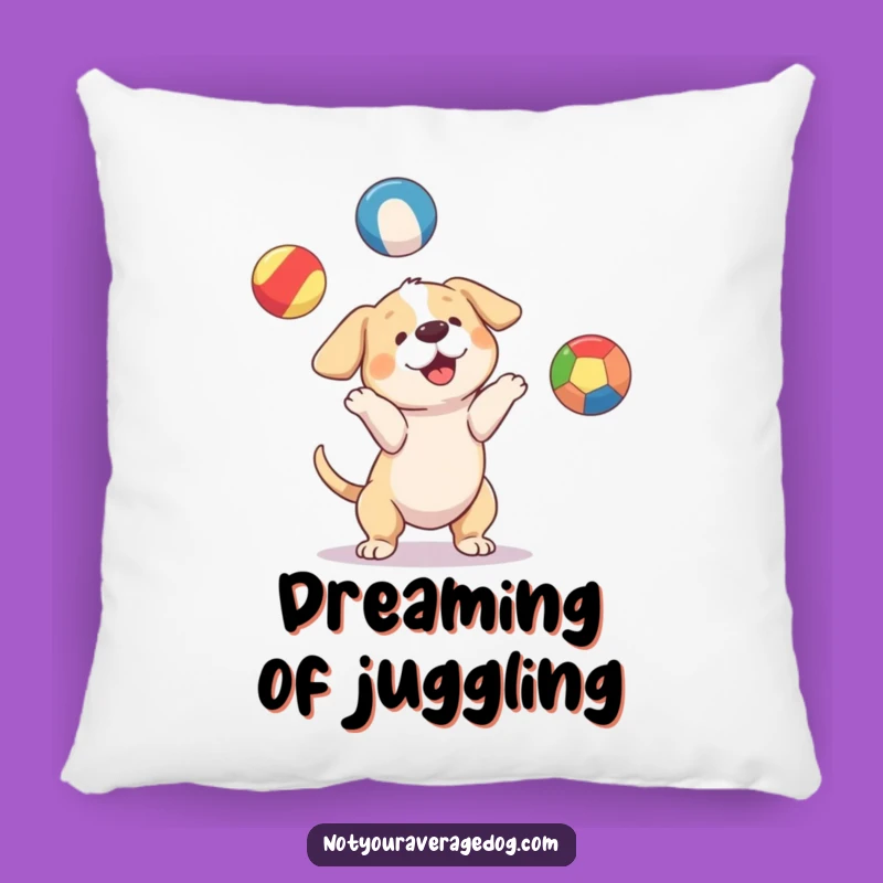 Cozy Funny Juggling Dog Ball Pillow: Cuddle Up with Comedy