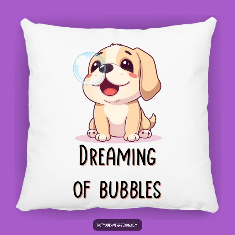 Funny Dog Catching Bubble Pillow - Comfy & Playful Home Accent