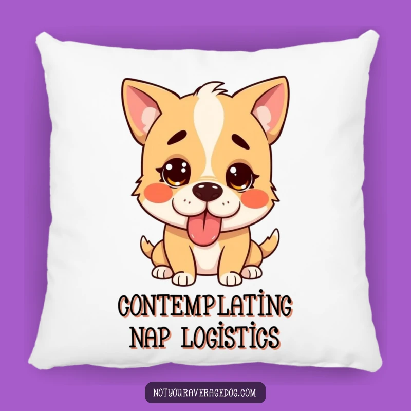 Funny Confused Dog Pillow: Cozy Comfort & Silly Tongue Out, Gift