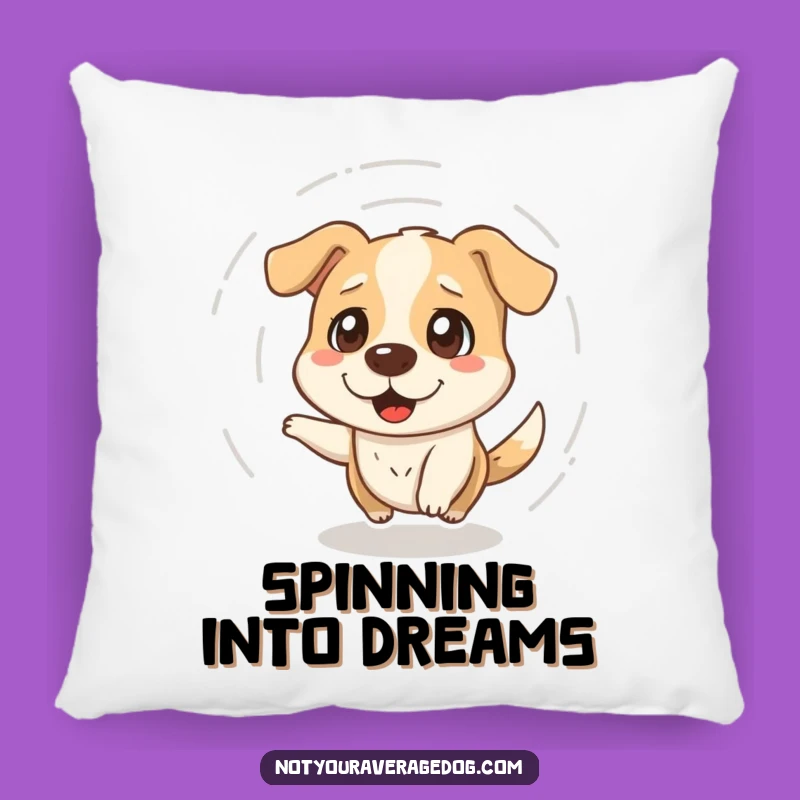 Funny Dazed Dog Spinning Pillow - Comfy & Quirky Home Accent
