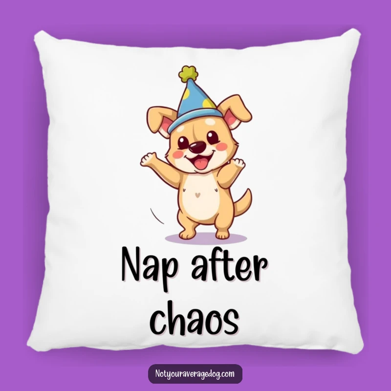 Funny Dog Silly Hat Pillow: Comedic Comfort for Your Couch