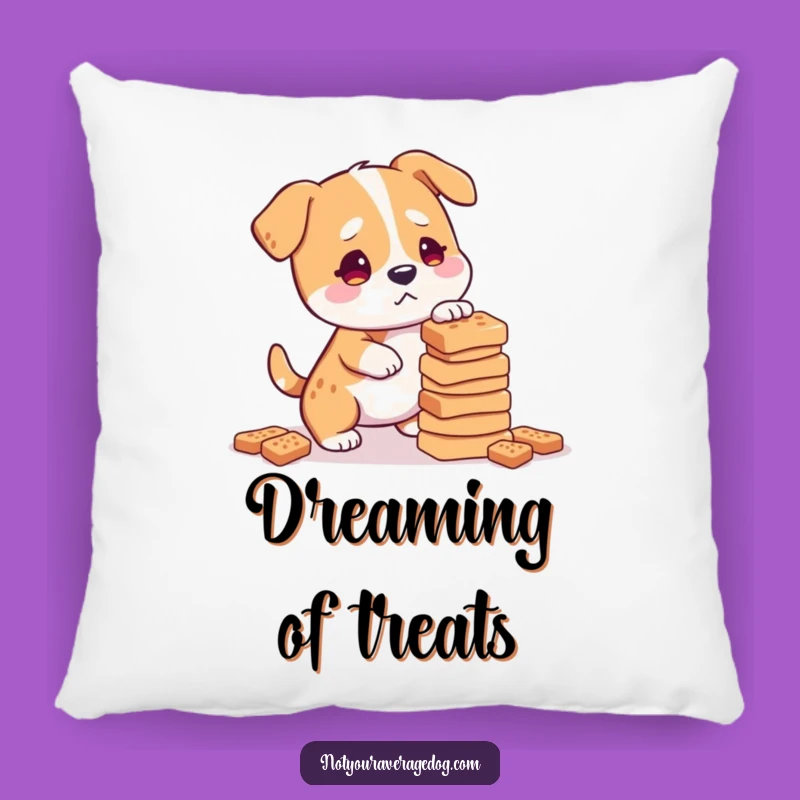 Funny Dog Treat Stack Pillow: Comedic Comfort for Treat Lovers