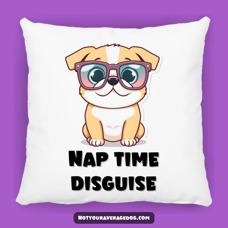 Funny Glasses Dog Pillow - Cozy Quirky Pet Comfort Gift