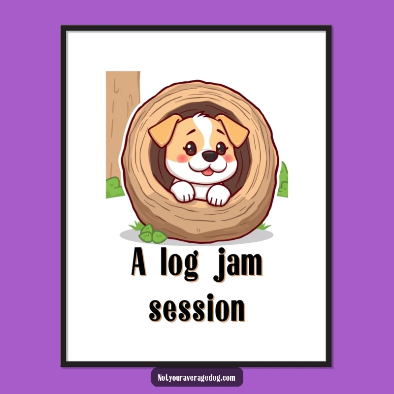 Funny Dog Log Head Digital Art - Hilarious Confused Decor Gift