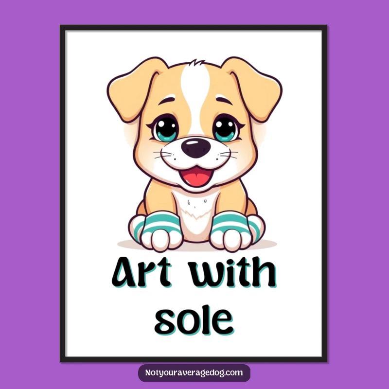 Funny Dog Mismatched Socks Digital Art - Goofy Grin Pet Artwork Gift