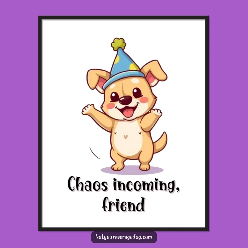 Funny Dog Silly Hat Spin Digital Art: Instant Laughs for Your Walls