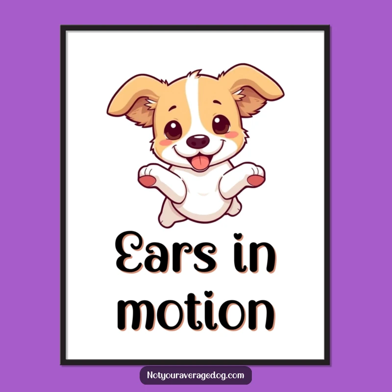 Funny Dog Leaping Digital Art: Instant Joyful Canine Action