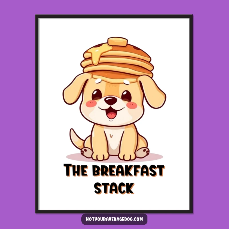 Funny Balancing Dog Pancakes Digital Art - Instant Breakfast Decor
