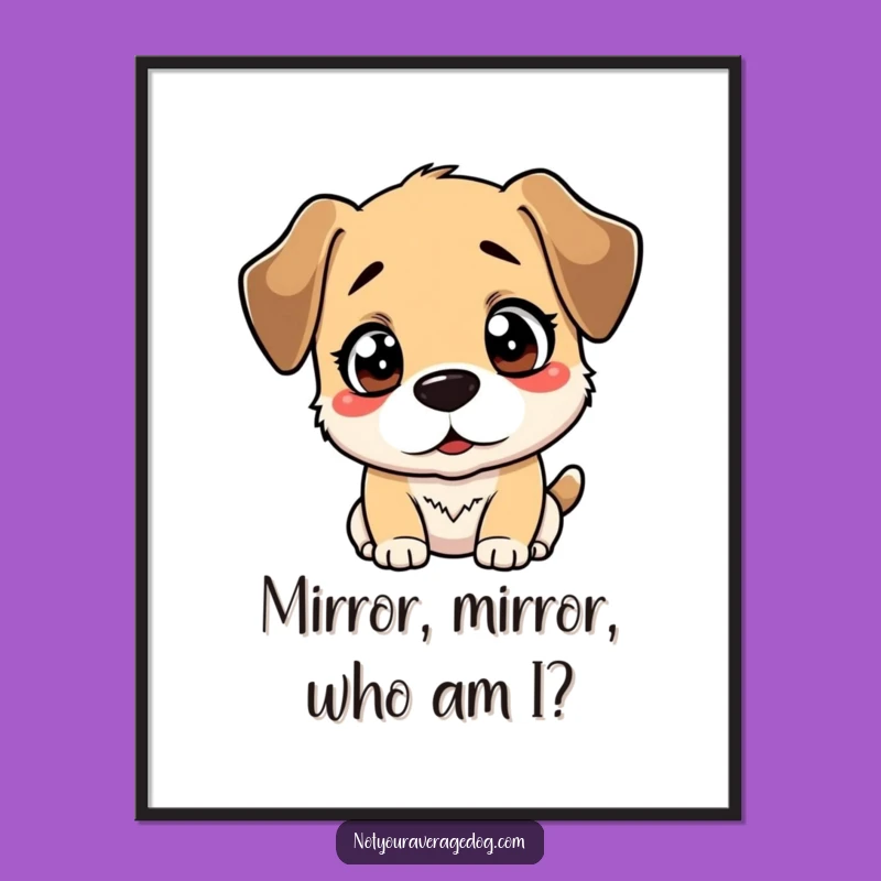 Funny Bewildered Dog Digital Art: Instant Hilarious Reflection Download
