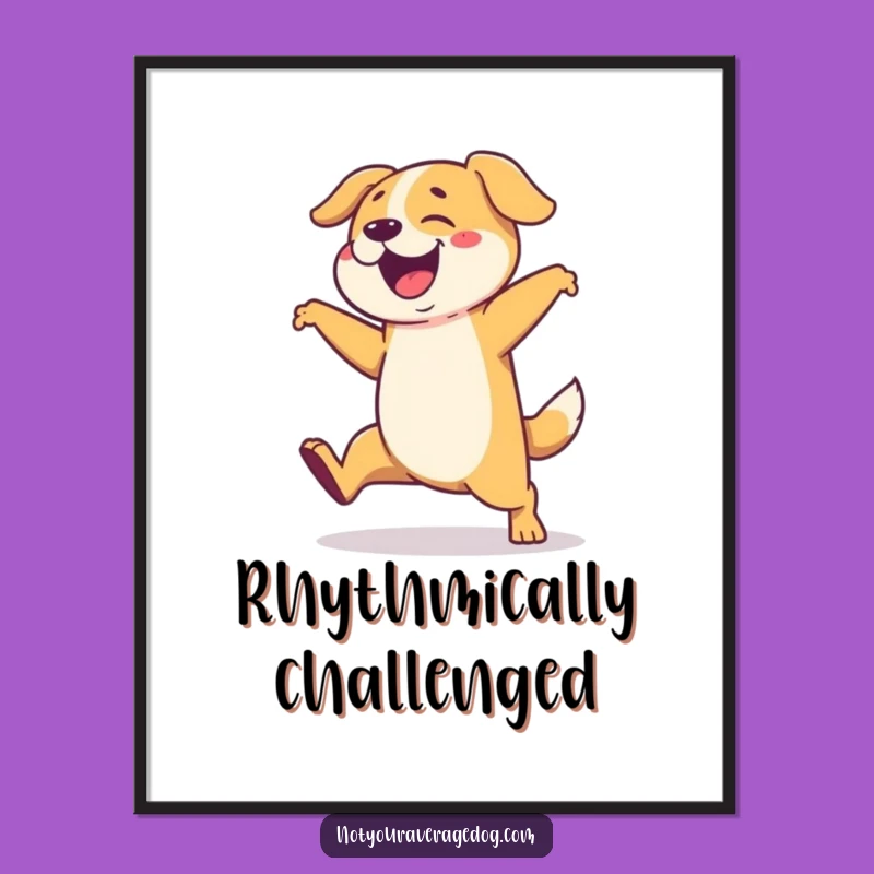 Funny Dog Art Print: Clumsy Dance Routine, Whimsical Funny Gift