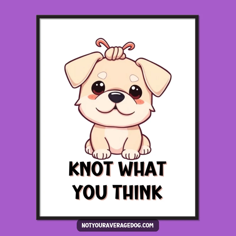 Funny Dog Ear Knot Digital Art: Instant Laughter For Your Walls Funny Gift