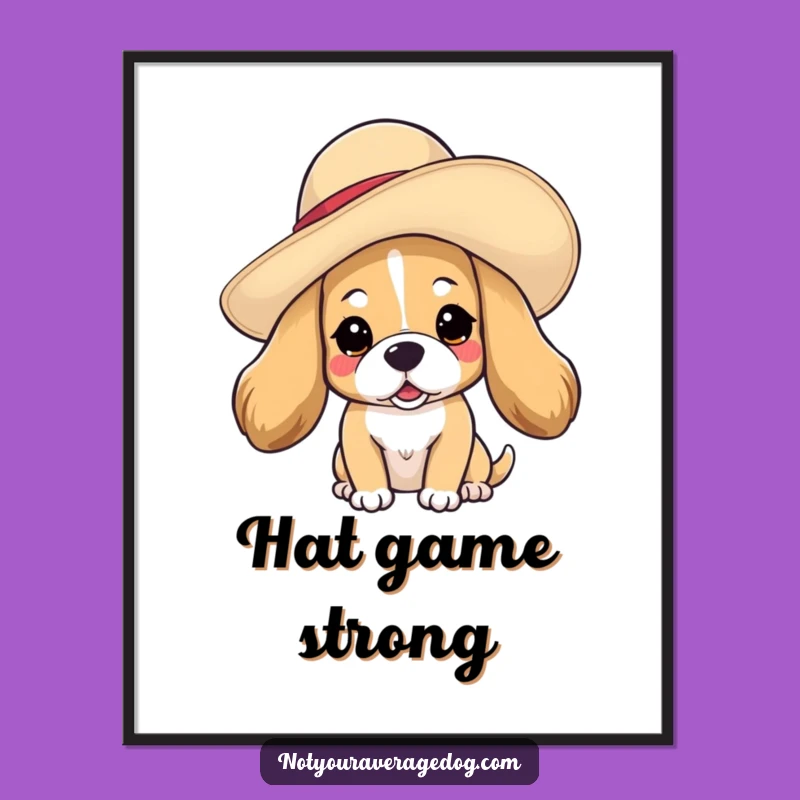 Funny Dog in Hat Digital Art: Instant Canine Chic for Your Walls